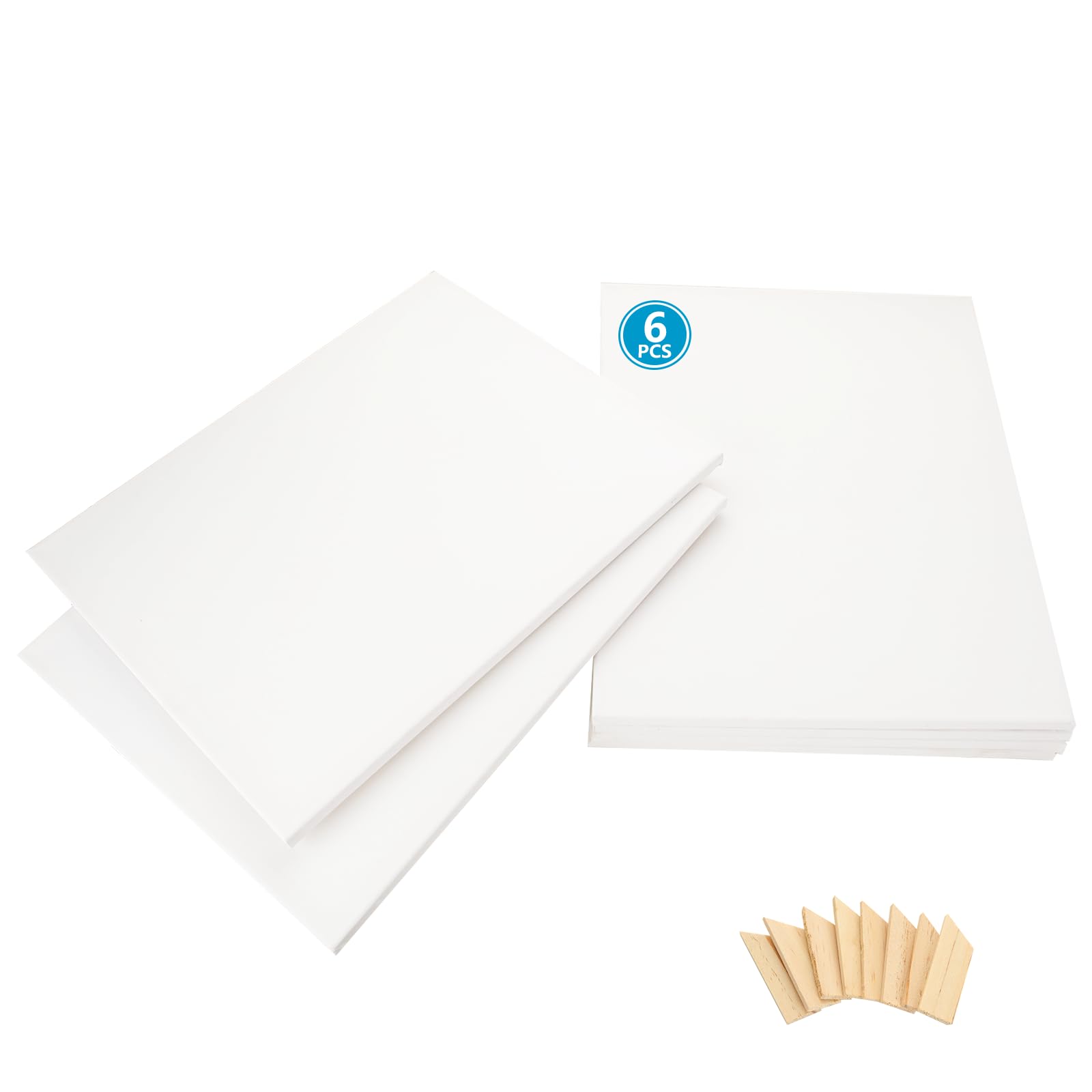 ASelected Pre-Stretched Canvas - 6 Pack Blank Cotton Boards for Acrylic & Oil | 40x50 CM 1