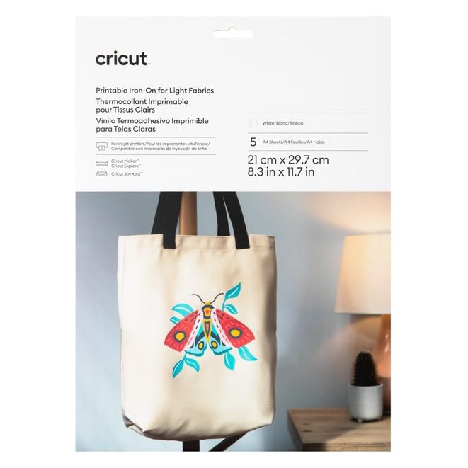 Cricut Printable Heat Transfer Vinyl - 5 Sheets A4 Waterproof HTV for Light Fabrics 2