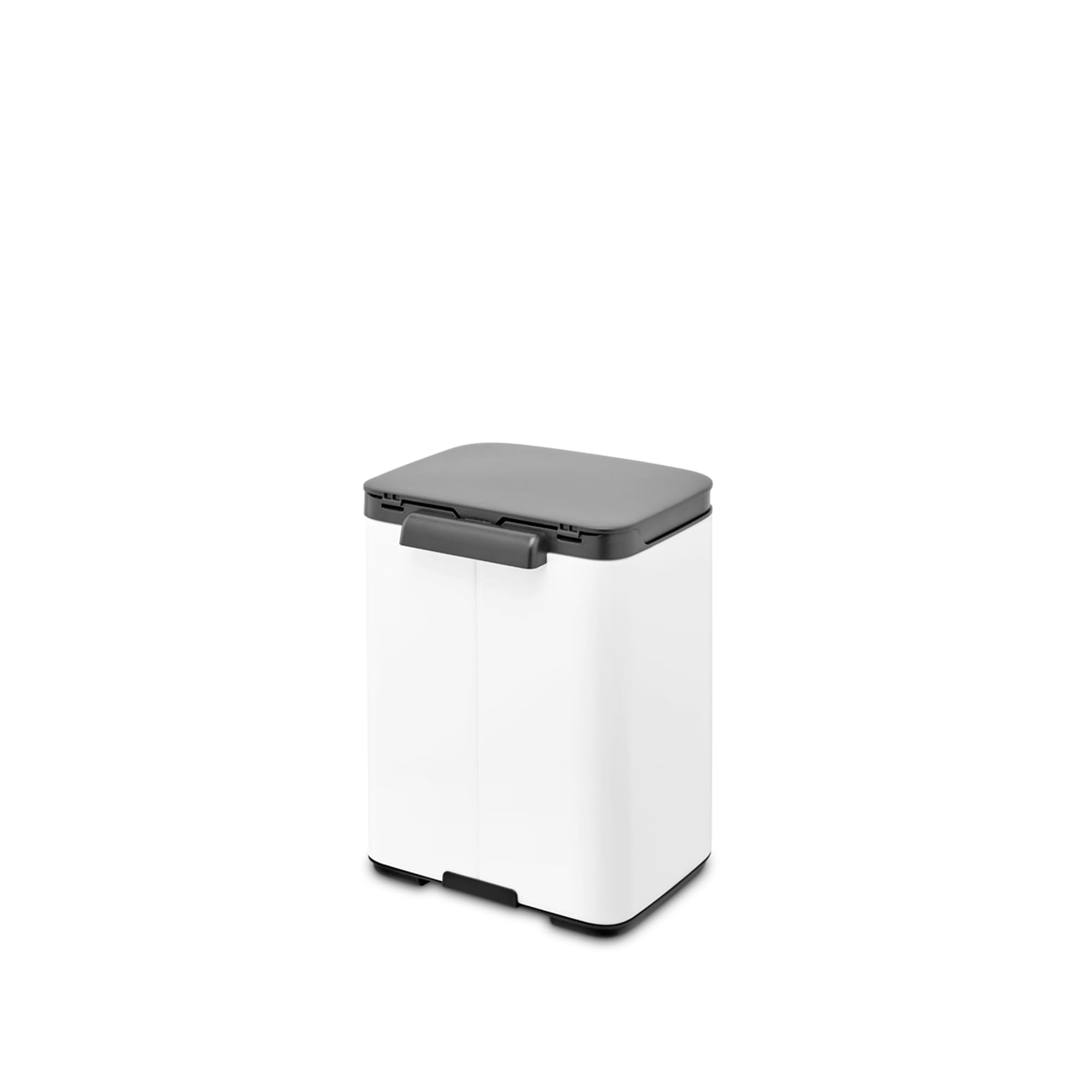 Brabantia Bo Waste Bin - 4L Capacity, Compact, White Alloy Steel | Quiet Close 4