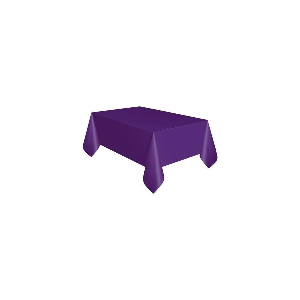 Unique Plastic Tablecloth - Solid Deep Purple Rectangular | 137cm x 274cm | 1 Count