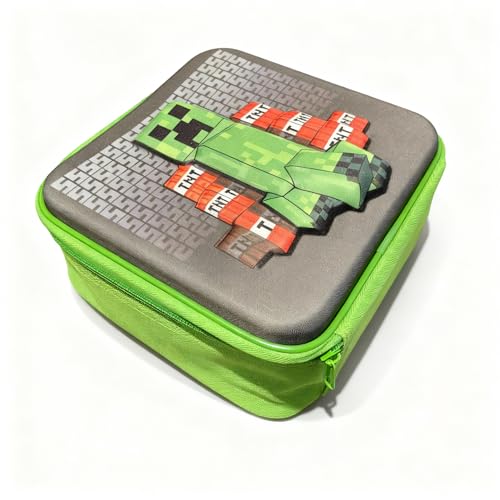 HOX Minecraft Creeper Kids Lunch Bag - Insulated, Durable Polyester, 11x21x24.5 cm 3