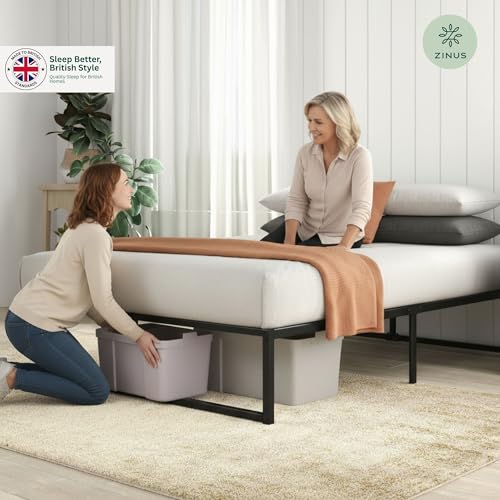 Zinus Lorelai Double Bed Frame - 135x190 cm Size | 36 cm Height | Black Metal 3