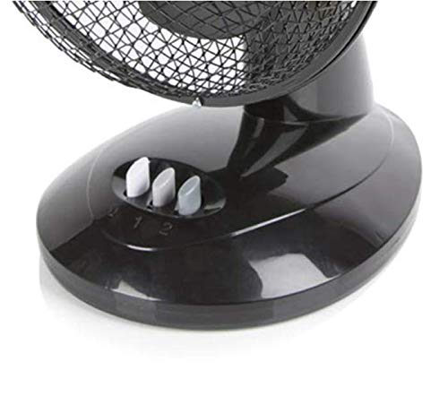 Signature S40008B 9” Desk Fan - 2 Speed Oscillation | Adjustable Tilt | Black Plastic 6