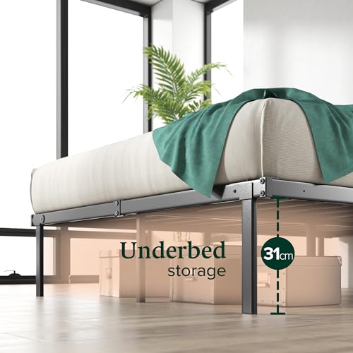 Zinus Caleb Double Bed Frame - 4ft6 (135 x 190 cm) - 14.2'' Height - Black Steel 4