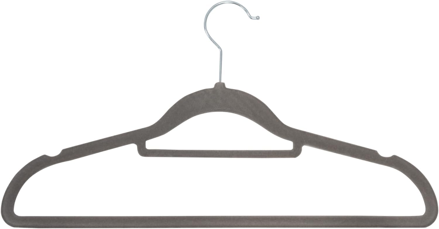Sasha Morel Velvet Coat Hangers - 20 Pack Space Saving Non-Slip Clothes Hangers | Grey 7