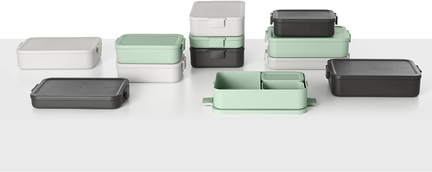 Brabantia Make & Take Lunch Box - 1.1L Medium | BPA-Free | Microwave & Freezer Safe | Light Grey 8