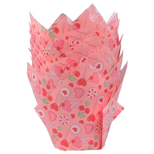 PME Valentines Tulip Muffin Cases - Sweet Love Design | Set of 24 | Grease-Proof Paper 3