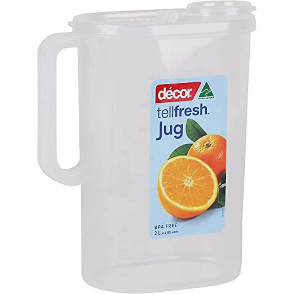 Décor Tellfresh 2L Water Jug with Pop Open Lid | Airtight Container | Graduated