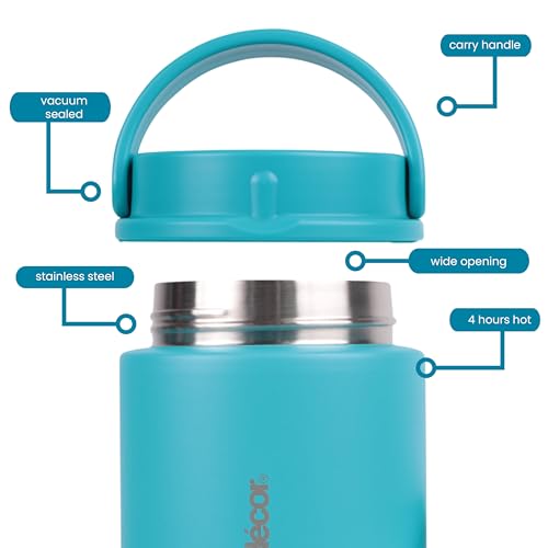 Décor Vacuum Insulated Food Flask 600ml Hot & Cold Stainless Steel Portable 3