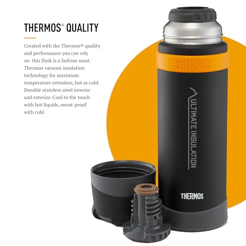 Thermos Matt Black Ultimate Flask - 900ml Insulated Stainless Steel Thermal Coffee Cup | 24hr Hot/Cold 4