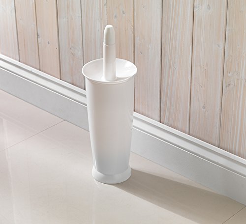 Addis Closed Toilet Brush Set - Hygienic Design | Plastic | White | 12.5 x 12.5 x 39 cm 4