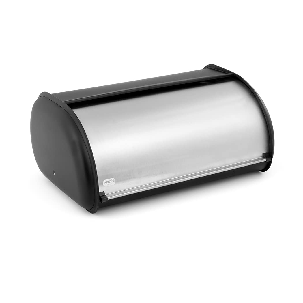 Addis Stainless Steel Bread Bin - 22L Capacity | Fingerprint Resistant | Rolling Lid 7
