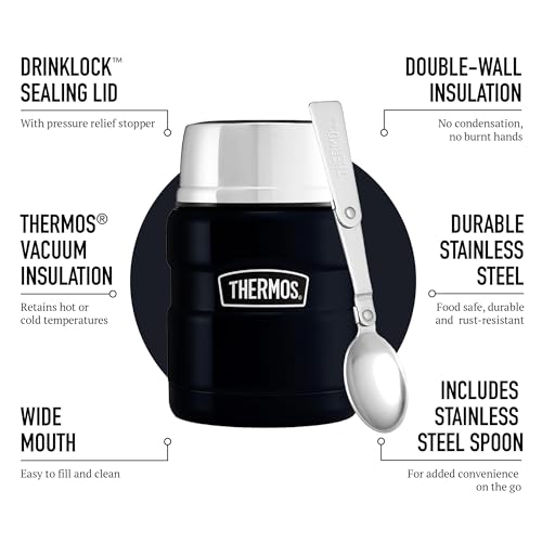 Thermos Stainless King Food Flask - 9 Hours Hot | 14 Hours Cold | 470ml Capacity