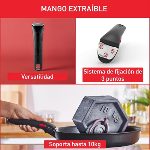 Tefal Ingenio Frying Pan - Removable Handle, Stackable, Black Color | 10-Year Warranty 4