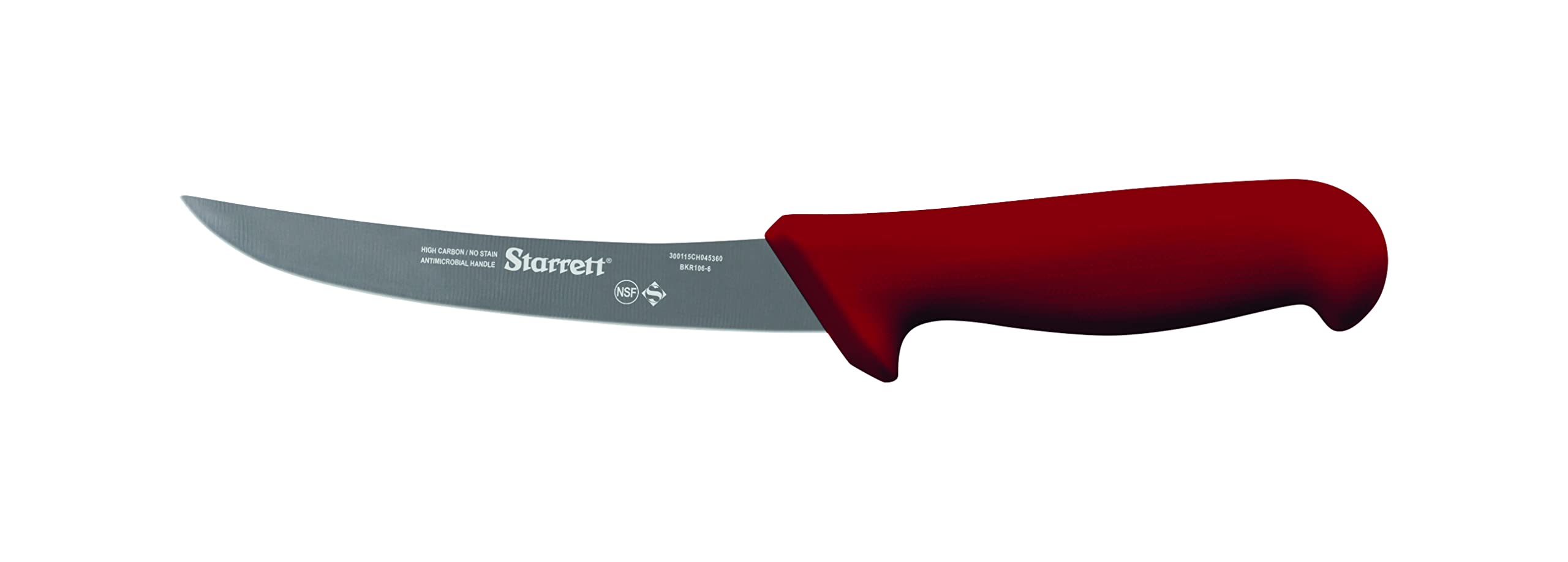 Starrett Professional Stainless Steel Boning Knife - Narrow Curved Blade | 15 cm | Red 1