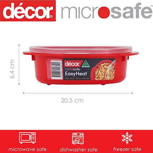Décor Microsafe Round Food Container - 750ml Capacity | Microwave, Freezer, Dishwasher Safe