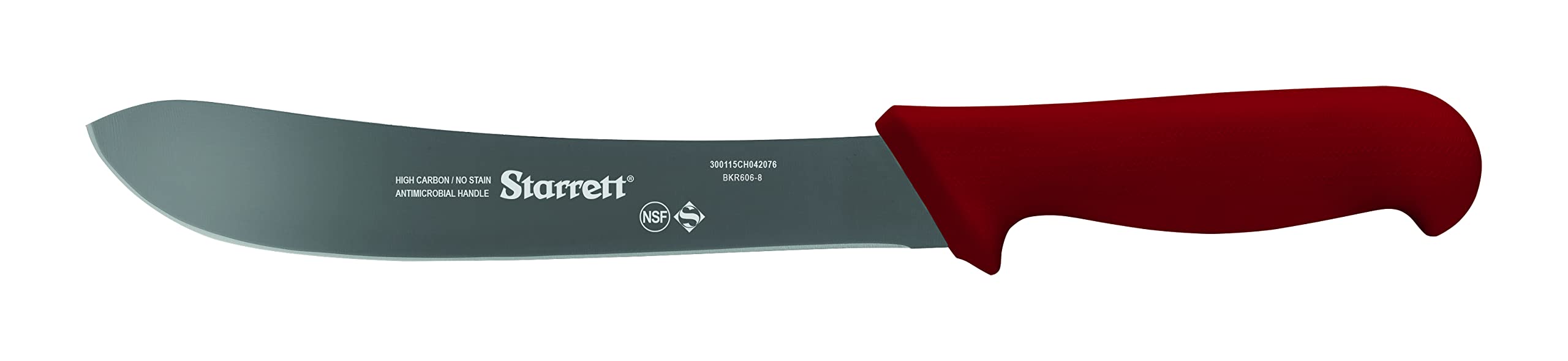 Starrett Professional Stainless Steel Steak Knife - 8-inch (200mm) | NSF Certified | Red Handle 1