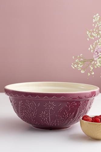 Mason Cash In The Meadow Size 18 Mixing Bowl - 2.7L Capacity | 26cm Diameter | Purple Earthenware 4