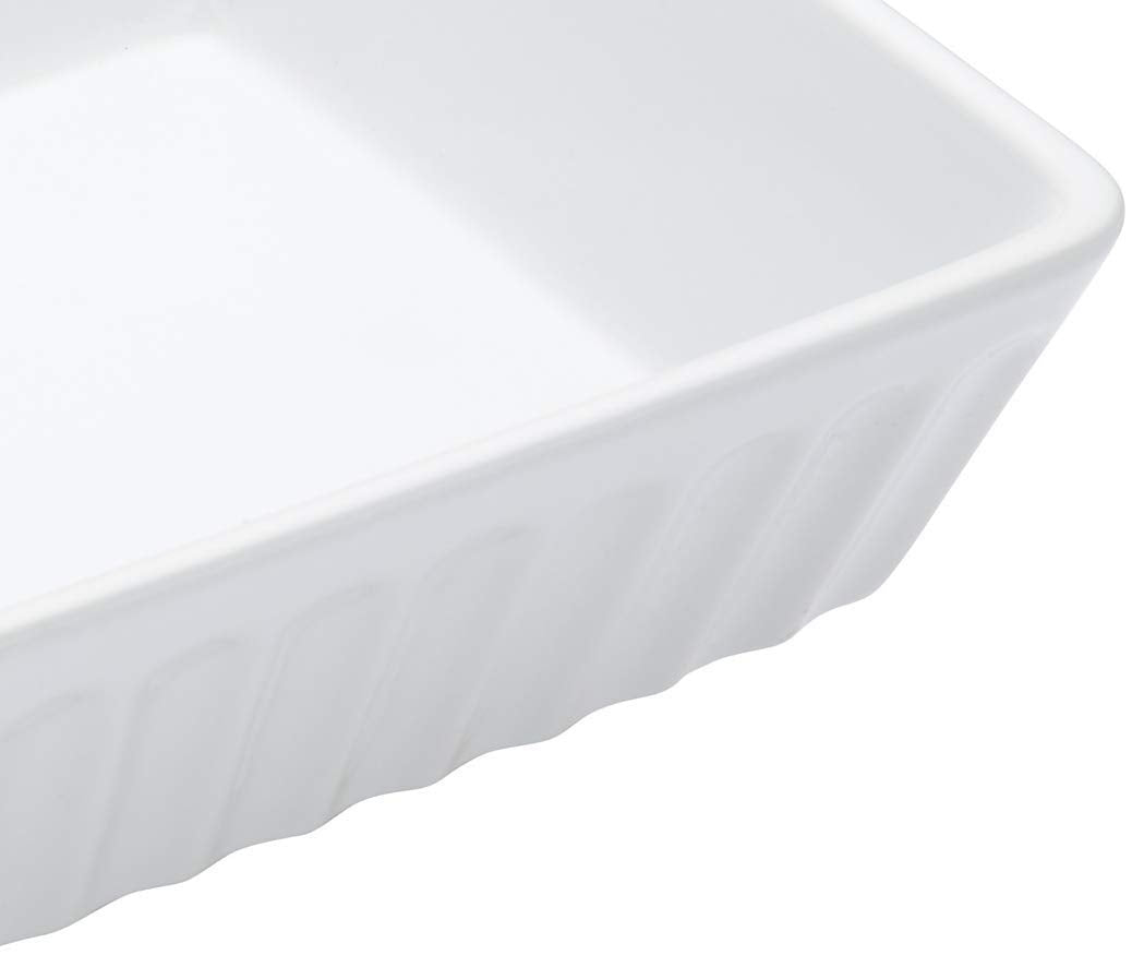 KitchenCraft World of Flavours Stoneware Lasagne Dish - 2L Capacity | 30cm Diameter | White 6