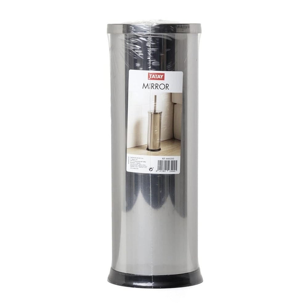 TATAY Toilet Brush Holder - Stainless Steel | Mirror Finish | Inner Plastic Bucket | 10.2 x 10.2 x 38.5 cm 3