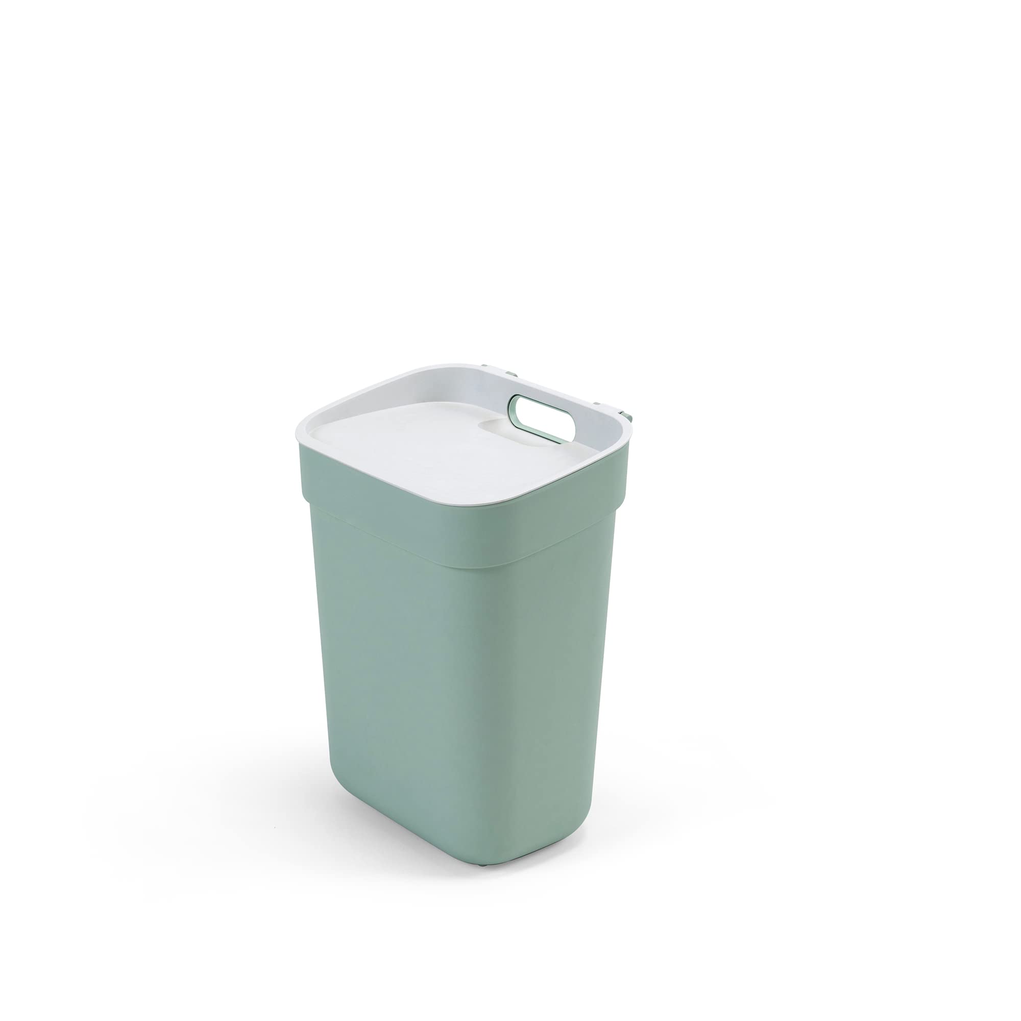 CURVER Ready to Collect 10L Kitchen Recycling Bin - Green with Light Grey Lid | 100% Recycled Plastic 1