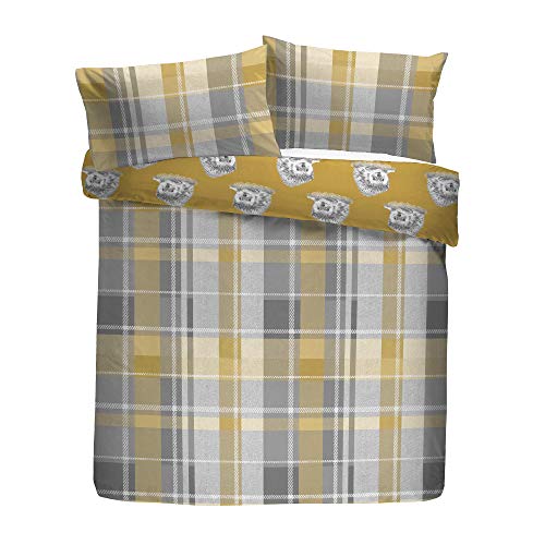 Dreams & Drapes Colville Check Ochre Hedgehog Duvet Cover Set | King Size | 100% Brushed Cotton 6