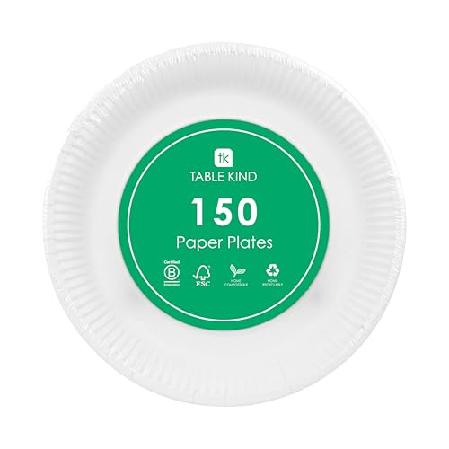 Talking Tables Table Kind Eco-Friendly White Paper Plates - 150 Pack, 22CM, Made in EU