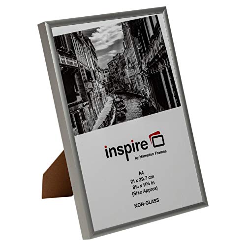 Hampton Frames Aluminium A4 (21x30cm) Silver Picture Frame | Plexi Front | Wall Mount 3