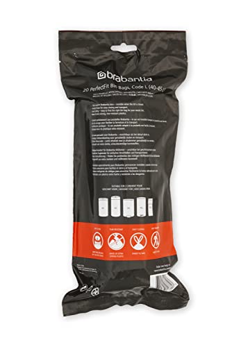 Brabantia PerfectFit Bin Liners - Size L (40-45L) | 120 Bags | White | Tear-Resistant 3
