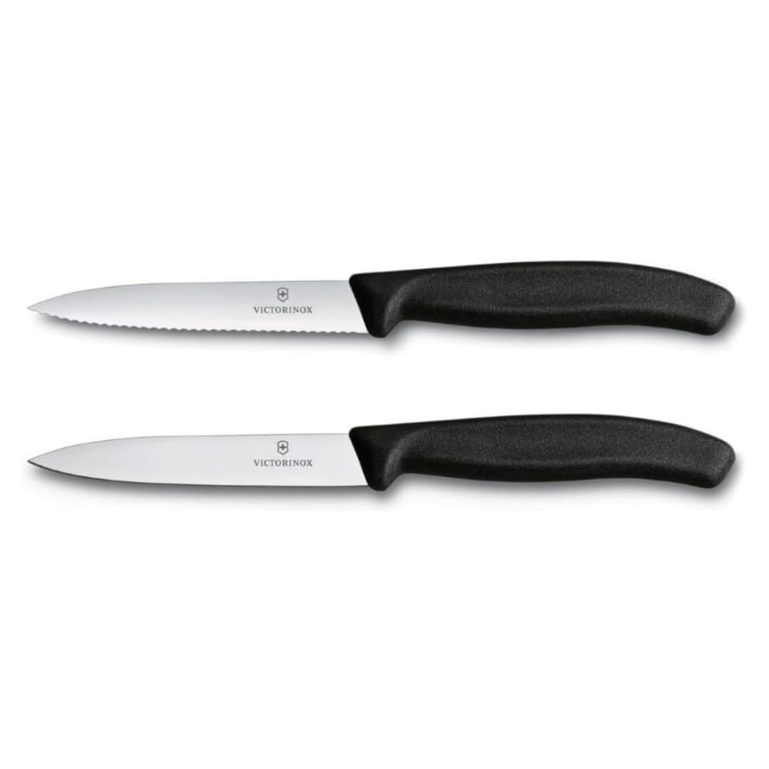 Victorinox Swiss Classic Tomato and Paring Knife Set - 2-Piece, Extra Sharp Blade, Black 1