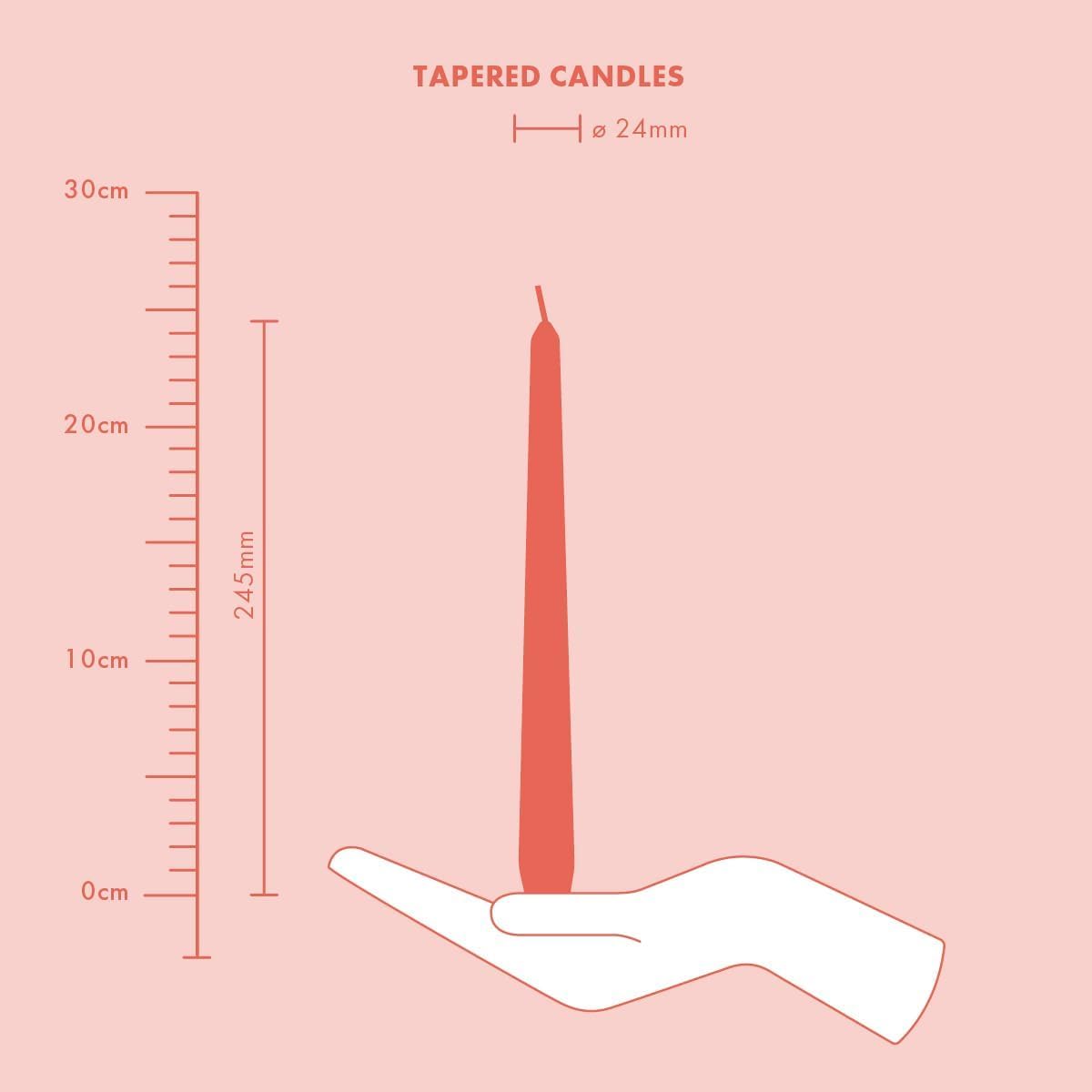 BOLSIUS Tapered Dinner Candles - White - 8 Pack - 24.5 cm - 7 Hour Burn Time - Unscented Vegan Wax 6