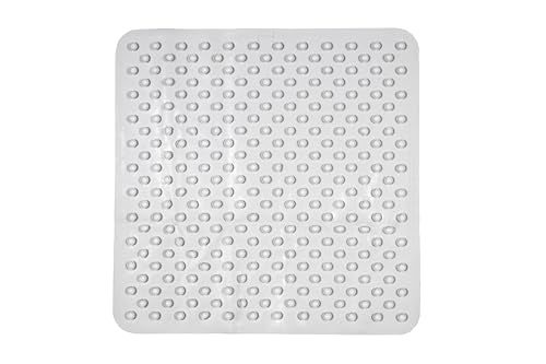 Croydex Rubagrip Square Shower Mat - Natural Rubber, Anti-Mould, 53x53cm White 4