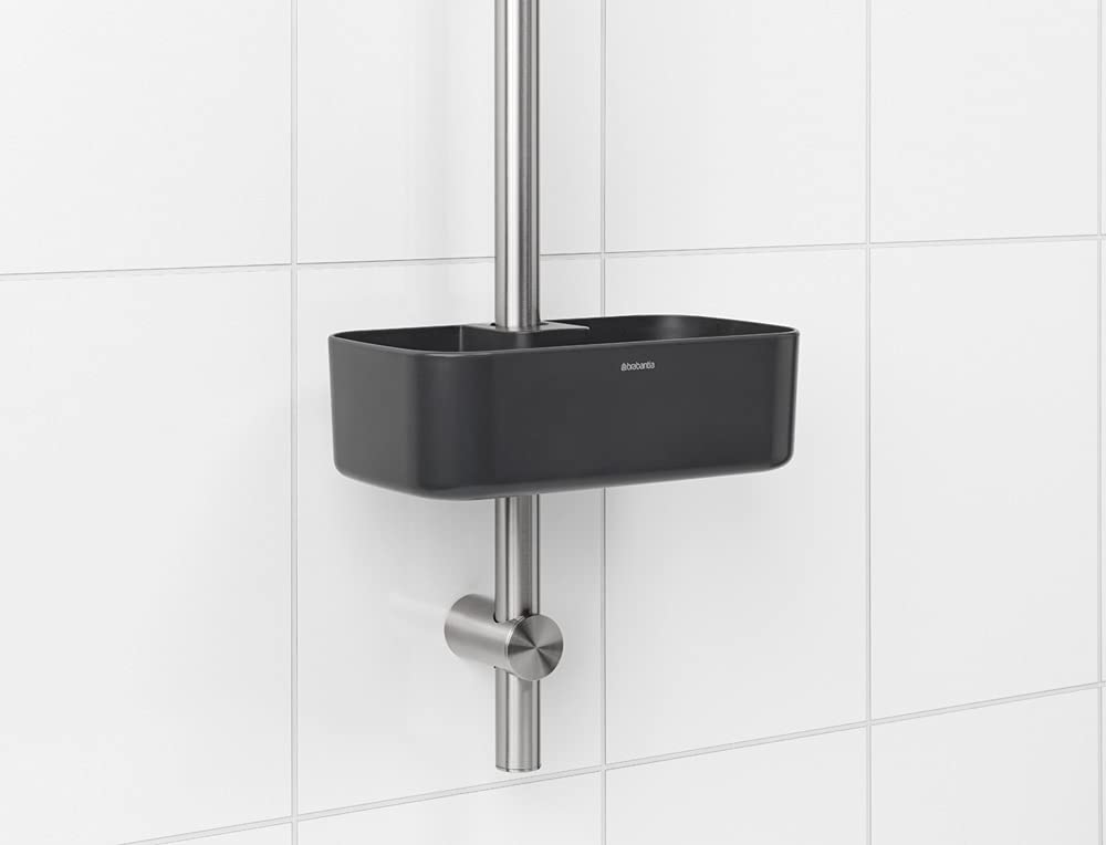Brabantia Shower Caddy - Corrosion Resistant Storage | Fits Rods Ø16-Ø28mm | Dark Grey 6