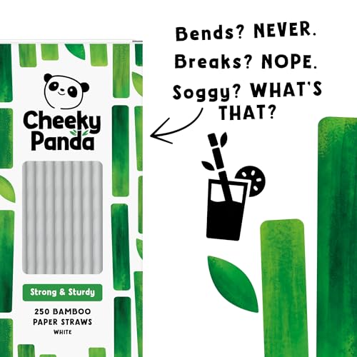 The Cheeky Panda Bamboo Paper Straws - 250 Count White | Biodegradable & Vegan Friendly 4