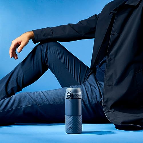 Ion8 Hotshot Insulated Travel Mug - 360 ml | Leak Proof | Ash Navy | Stainless Steel