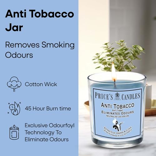 Price's Anti-Tobacco Jar Candle - Orange & Clove Scent | 360g Wax Jar 3