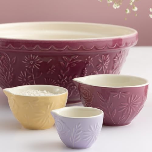 Mason Cash In The Meadow Measuring Cups - Set of 3 | Floral Embossed Stoneware Nesting Cups 2