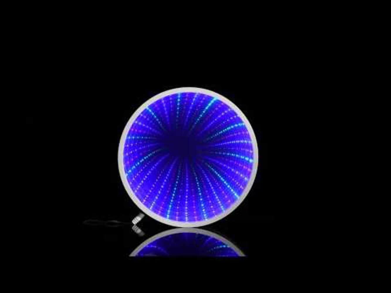 Playlearn White Infinity Mirror - 42 Multi-Colour LEDs | Sensory Light Up Decor | 25cm Diameter 3