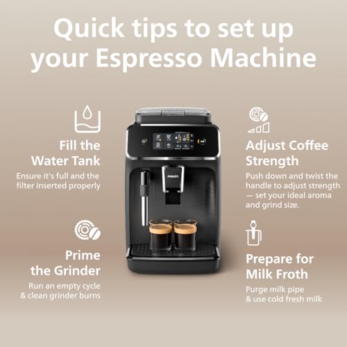 Philips 2200 Series Bean to Cup Coffee Machine - 2 Coffee Varieties, Classic Milk Frother, Black 10