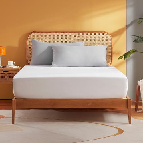 Sonive Super King Fitted Sheet - Breathable Microfibre, Wrinkle-Resistant, 30cm Deep Pocket, White 2