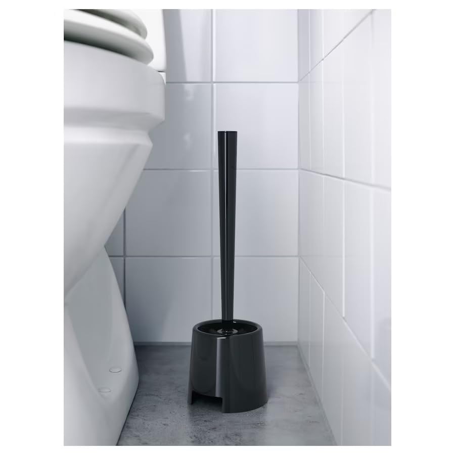 EMBO BOLMEN Toilet Brush and Holder - Polypropylene, Black | Strong Dense Bristles 2