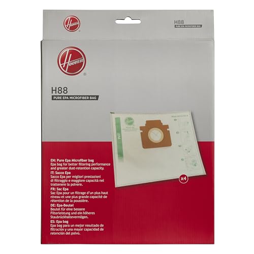 Hoover H88 Original Microfiber Pure EPA Cylinder Vacuum Bags | Anti-Odor | 4 Pack 4