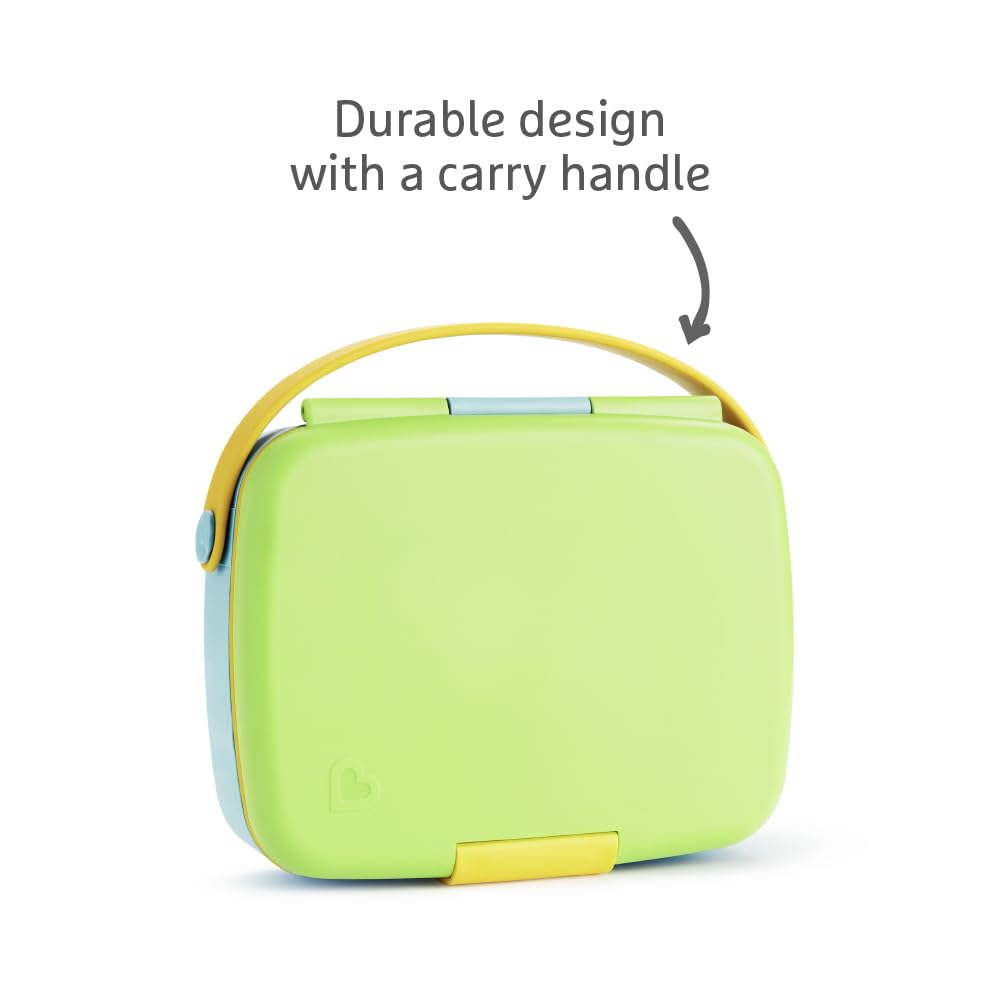 Munchkin Bento Lunch Box for Babies & Toddlers - 5 Compartment Food Container | Green | BPA Free 4