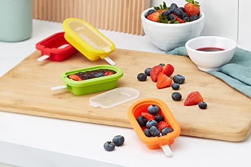 Lékué Stackable Ice Lolly Moulds - Mini, 4 Pieces, Multi-Colour Silicone | 60ml Capacity 8