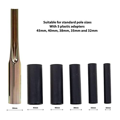 Addis Heavy Duty Metal Ground Spike with 5 Plastic Inserts for Rotary Washing Lines & Poles | 32-50mm 4