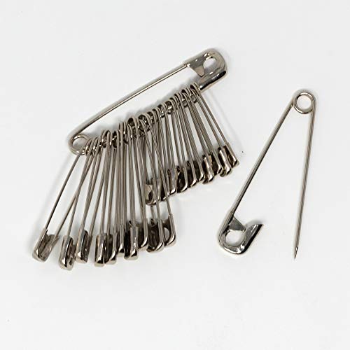 KORBOND Safety Pins - 50 Pack Nickel Plated Steel Pins for Crafts & Repairs 3