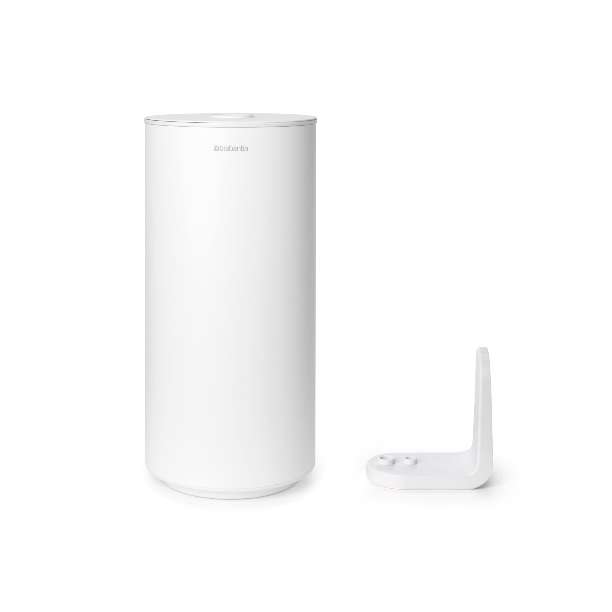 Brabantia Mindset Toilet Roll Dispenser - Holds 2 Spare Rolls | Mineral Fresh White | Alloy Steel 6