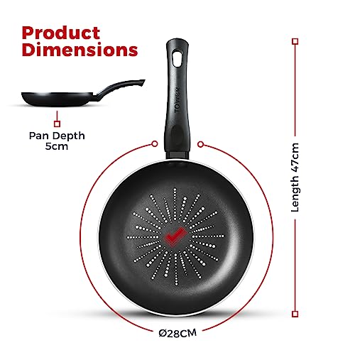 Tower T700301 SmartStart Classic 28cm Aluminium Frying Pan with Aeroglide Non-Stick 10