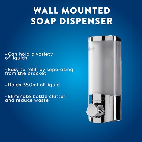 Croydex Euro Uno Soap Dispenser - Chrome Finish | Corner or Flat Mount | Plastic 2