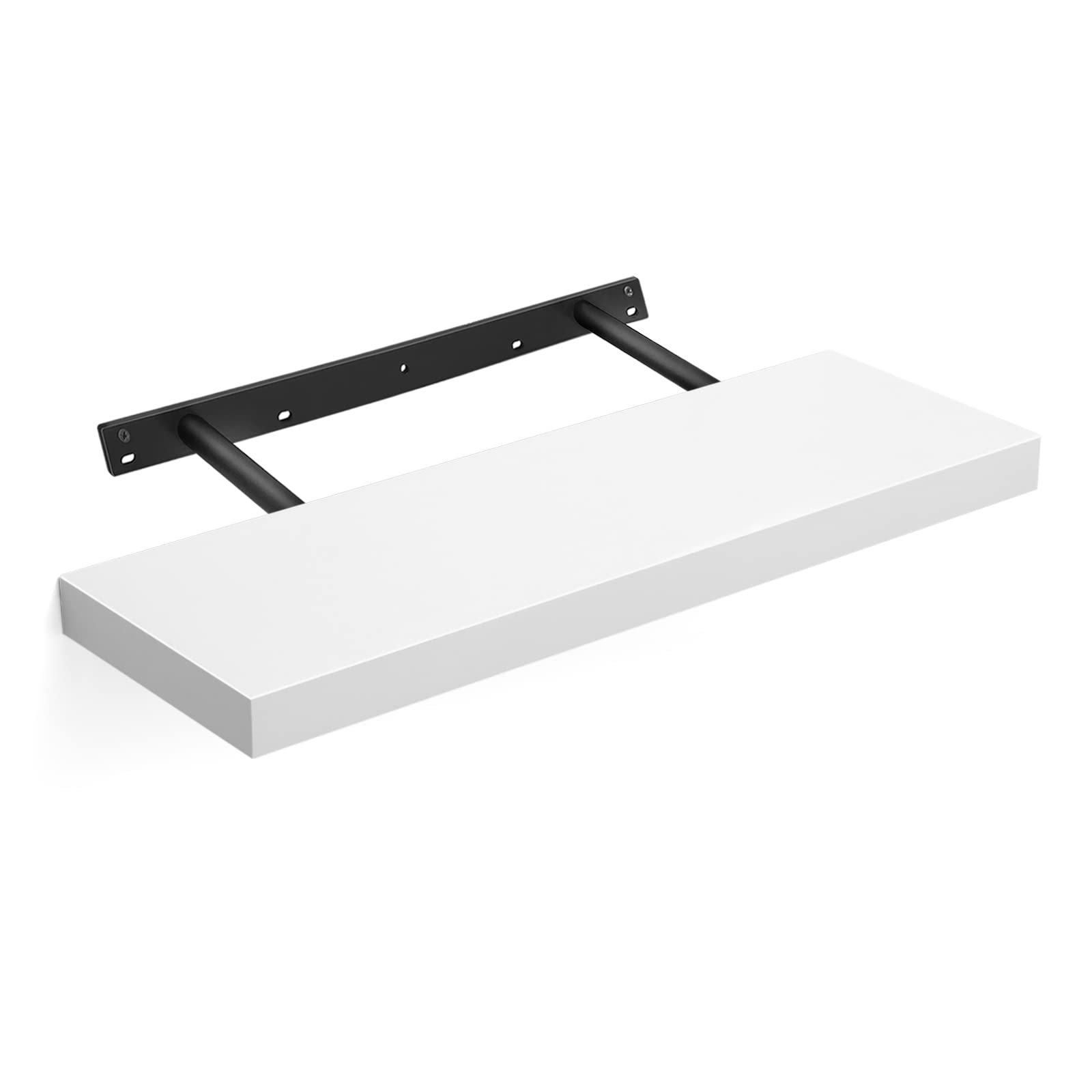 VASAGLE Floating Shelf - Modern White Wall Shelf for Photos & Decor | 60 cm Length | Supports up to 15kg 1